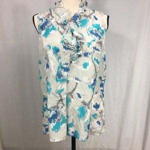 LOFT Patterned Sleeveless Blouse Size Medium